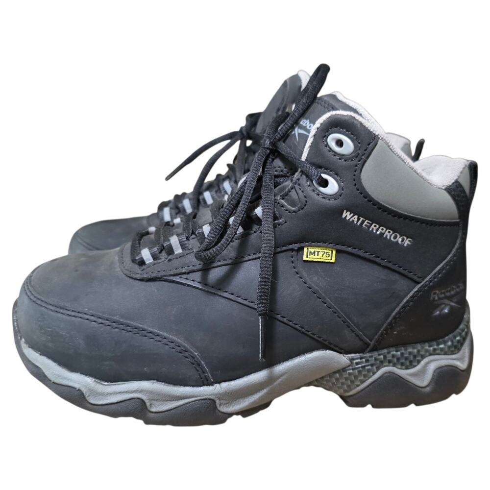 Reebok Work RB1067 Composite Toe Waterproof Boots Men 5 Women 7 Black Leather